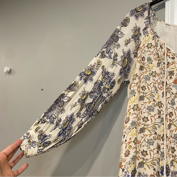 Free People Lucky Loosey Dress Honeysuckle Combo Floral Tunic Boho Small Womens - Picture 4 of 15